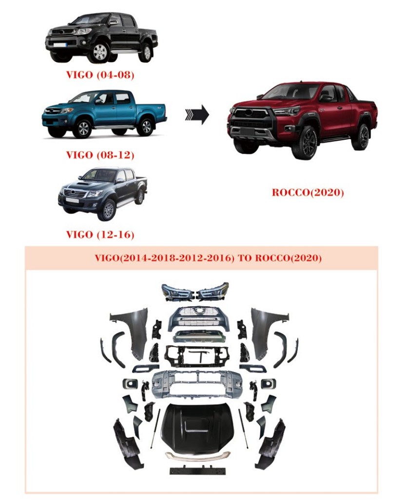 Toyota Hilux Vigo Opgradering til Rocco 2020 Body Kit